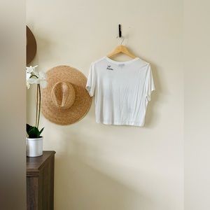 Topshop | Stitched Graphic Cropped Tee | Size: 10